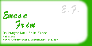 emese frim business card